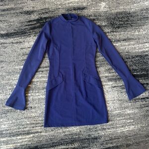 AMAZON Long Bell Sleeve High Neck Mini Dress